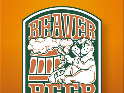 Character for the "BEAVER BEER" beer bottling line autobranding branding character design design graphic design illustration logo