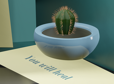 Cactus 3d blender design illustration