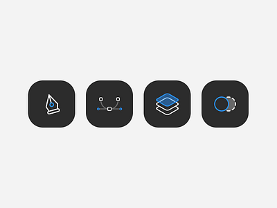 Icons app app design blue desktop figma icon icon set iconography icons iconset illustration layers logo minimalistic pen tool presentation tool tool icons user interface vector