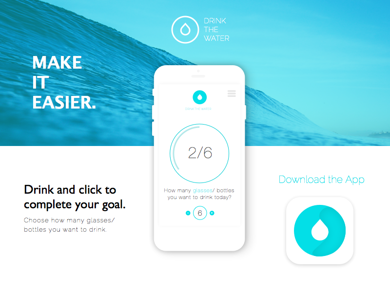 Drink the water app by Kristyna Trneckova on Dribbble