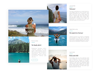 Blog blog design diary photography travel typography web webdesign writing