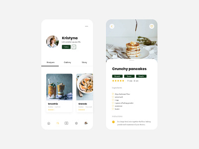 Recipe app app cook design follow food mobile app photography recipe recipe app socialmedia ui ux uidesign uxdesign uxui