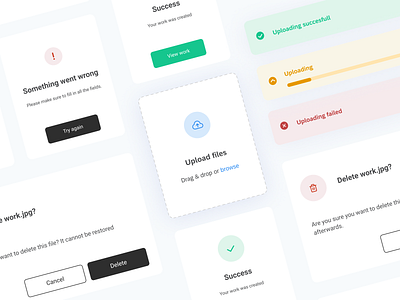 UI Components app buttons clean components design system desktop icon mobile progress status symbol typography ui uiux upload uploading ux web