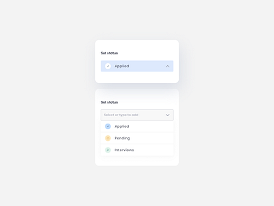 Set status app cards cards ui desktop field icons input box input field job job application mobile state status ui uidesign uiux unfold user experience userinterface ux