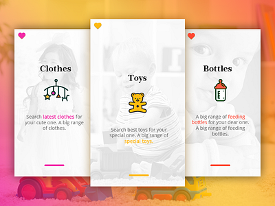 Shopping for kids & baby products, Onboarding Screen