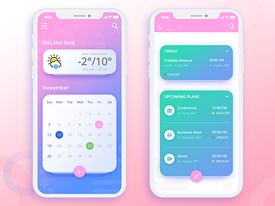 Weather & Calendar App Screen