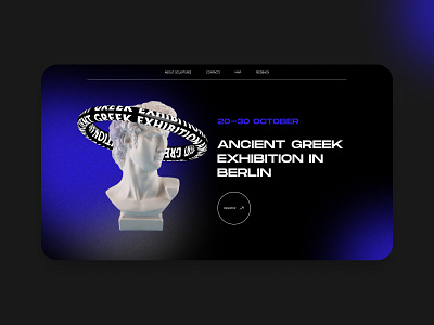 Landing page for greek exhibition design landing page ui ux webdesign