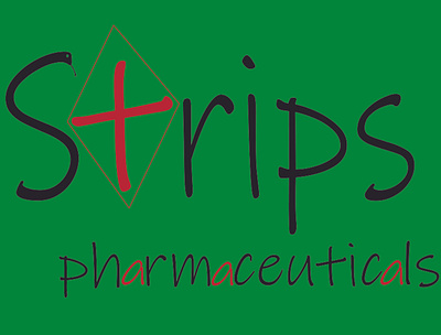 Strips Pharmaceuticals logo + Banner branding design graphic design logo typography ui