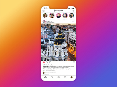 Re-creation of Instagram's grid app concept design designer grid ui ux