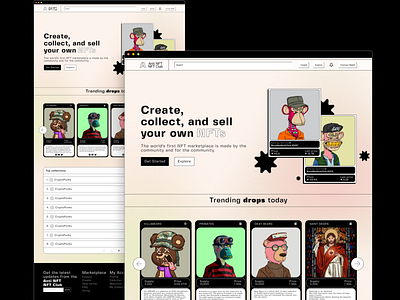 NFT Marketplace branding dapp design graphic design landing page nft nft marketplace site ui ux web design web site
