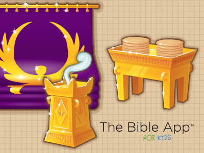 Bible App for Kids - Temple Artifacts Icons 3d bible dimensional gold icon icons illustration object sketch vector