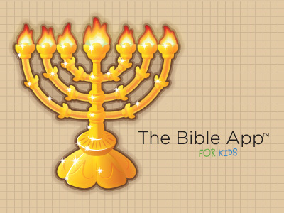 Bible App for Kids - The Golden Lampstand 3d bible dimensional gold icon icons illustration object sketch vector