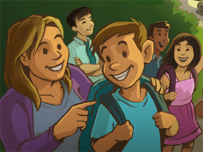 Back to School character children church color digital painting illustration ministry photoshop