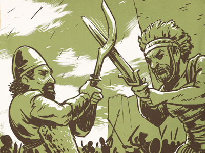 Epic Story - The Battle battle bible chapter drawing illustration ink monochrome soldier story swords war warrior