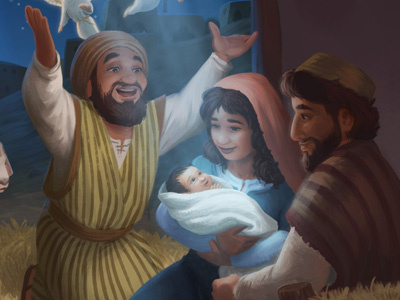 World Vision Christmas Card - Nativity animals bible christian christmas digital painting illustration jesus nativity painting