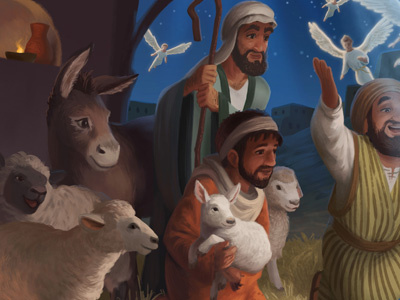 World Vision Christmas Card - Nativity animals bible christian christmas digital painting illustration jesus nativity painting