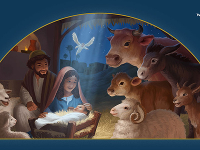 World Vision Christmas Card - Nativity Animals by Ian Dale on Dribbble