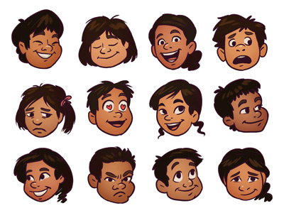 Feeling Faces character design characters children drawing emoji emotions expressions icons illustration kids