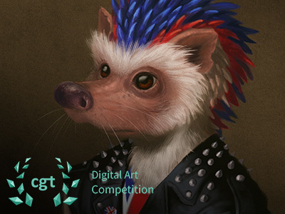 Punk Hedgehog - CGTrader Digital Art Competition character digital painting illustration painting photoshop