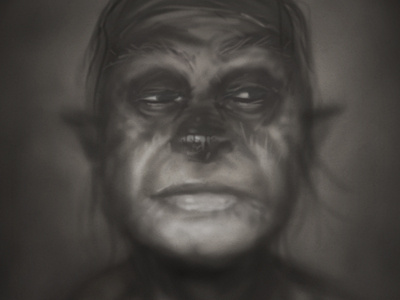 The Old Ones - 2 black and white brush character creature digital painting grayscale illustration painting photoshop portrait