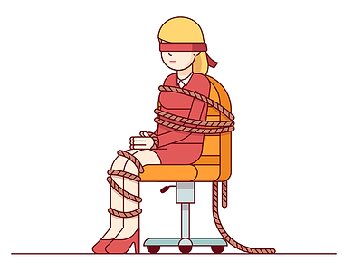 Kidnapping abduction chair cord illustration kidnapping rapine red rope tie vector web woman