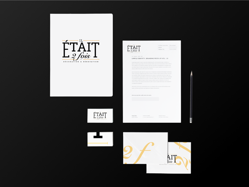 Il était 2 fois logo graphics identity brand jonckheere clement hopweb france stationary black branding
