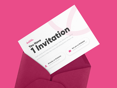 One Dribbble Invitation card dribbble dribbble invite funny invitation invite letter pink