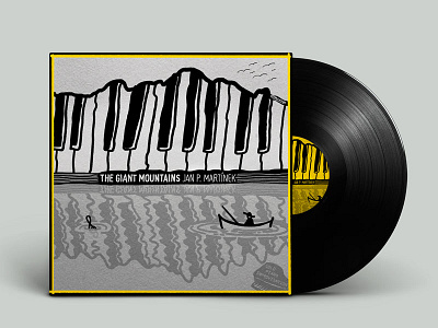 LP Design drawing lp mountains music