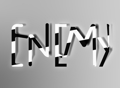Enemy Typography Black & White adobe illustrator alone design enemy typography black white graphic design illustration logo typography