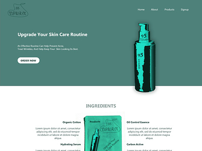 Website products marketing design page
