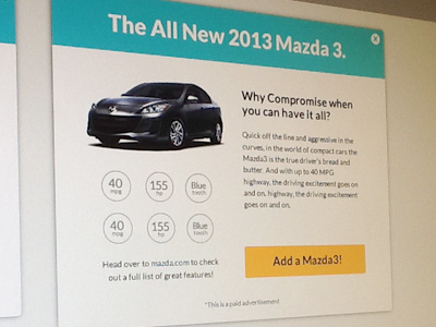 And you thought we were done with modals. car color modal typography