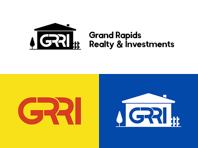 GRRI agent branding broker flat gr graphic design house icon identity lettering logo property real estare ri rr stamp