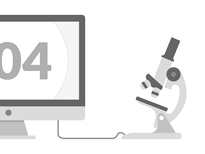 404 Page Graphic for Material Research Lab 404 error flat microscope vector