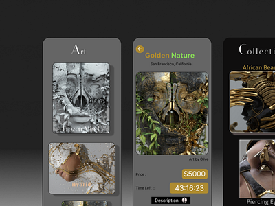 Modern Art Collection App app design ui ux