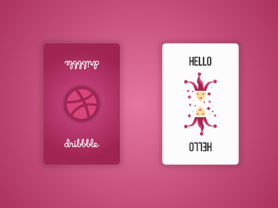 Hello Dribbble! card debut dribbble pink