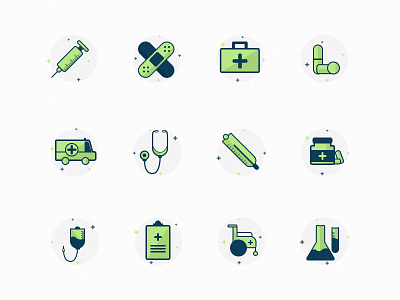 Medical Icon Set design green healthcare icons illustration medical sketch