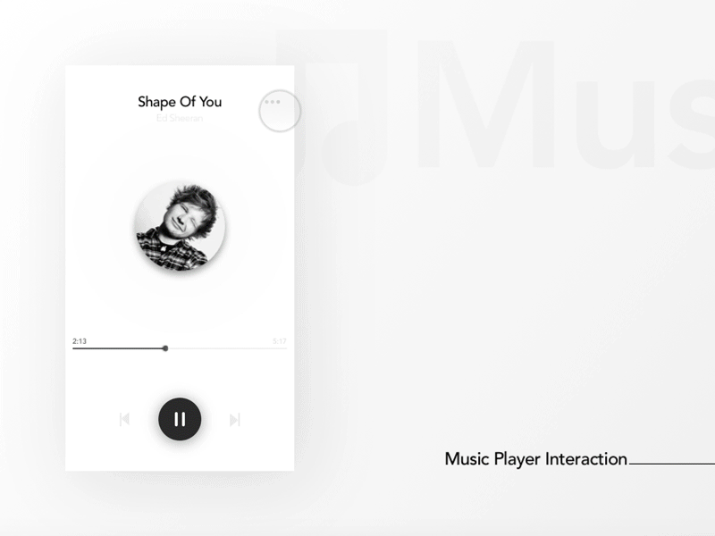 Music Player Interaction - Concept android app black gif interaction ios minimal mobile app mobile design music playlist principle