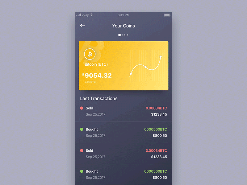 Crypto Wallet App Concept #3 Interaction after effects app bitcoin coin cryptocurrency dark design interaction ios mobile sketch wallet