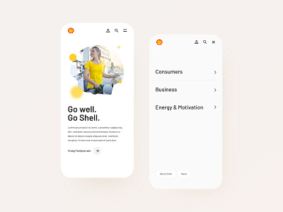 Shell – Mobile Website design mobile ui userinterfacedesign