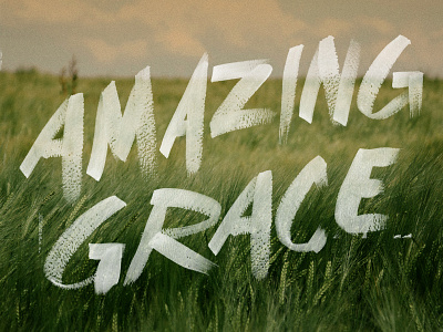 Amazing Grace hand drawn hand lettering typography watercolor