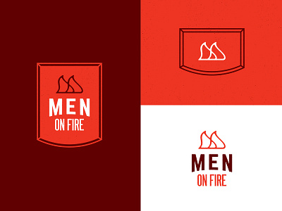 Men on Fire logo badge branding fire identity logo