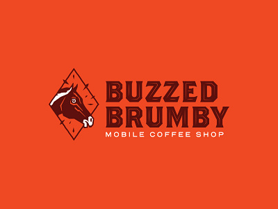 Buzzed Brumby branding graphic design hand drawn horse illustration logo typography