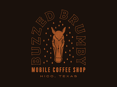 Buzzed Brumby Mobile Coffee Shop branding graphic design hand drawn illustration logo typography