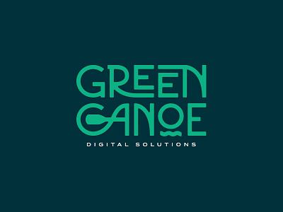 Green Canoe Logo branding graphic design hand drawn hand lettering identity logo typography