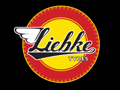 Liebke Tyres australia automotive branding car emblem identity logo retro type typography wheels