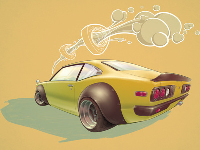 RX3 car digital drawing illustration jdm mazda photoshop rx3