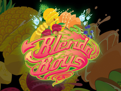 Blenda Boys australia branding drink emblem fruit identity juice logo music type typography
