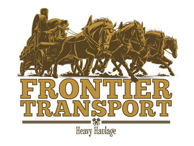Frontier Transport Logo australia branding emblem haulage heritage identity industry logo transport truck vintage