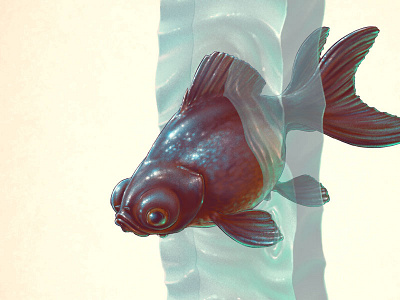 Dave The Black Moor fins fish gold gulp illustration pet swim water