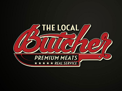 The Local Butcher butcher food hand lettered logo meat premium supply type